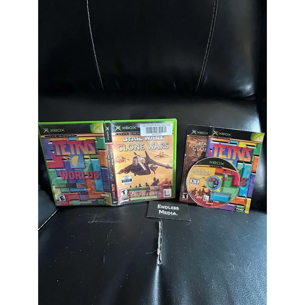 Clone Wars Tetris‎ Worlds Combo Pack Microsoft Xbox CIB Video Game